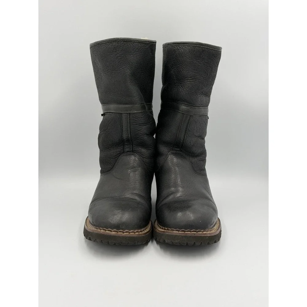 Blondo Winter Boots Womens 6.5 Black Leather Shearling Vibram Mouton